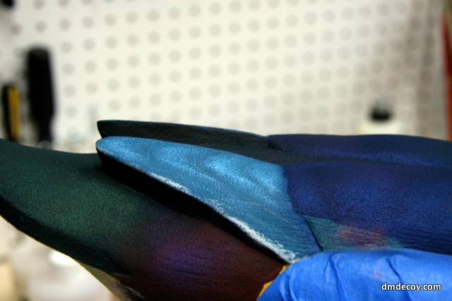 Painting the tail and back