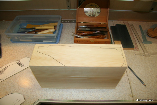 Cutting out a decoy blank