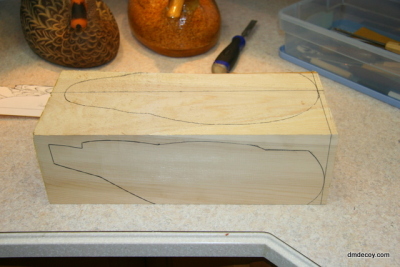 Cutting out a decoy blank
